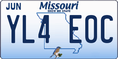 MO license plate YL4E0C