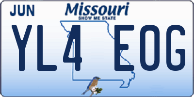 MO license plate YL4E0G
