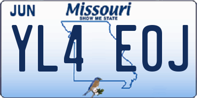 MO license plate YL4E0J