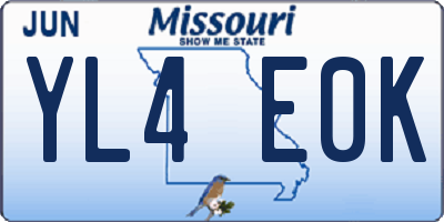 MO license plate YL4E0K