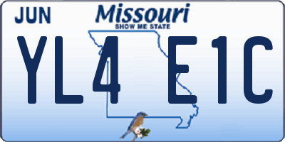 MO license plate YL4E1C