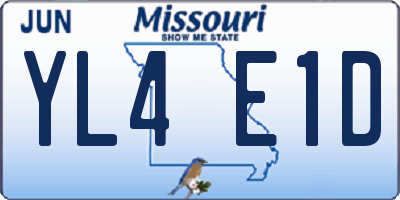 MO license plate YL4E1D