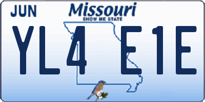 MO license plate YL4E1E