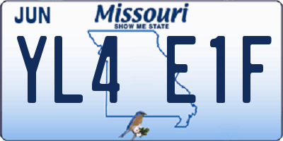 MO license plate YL4E1F