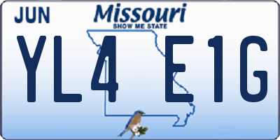 MO license plate YL4E1G