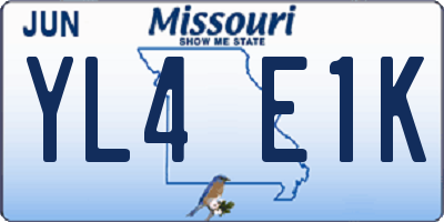 MO license plate YL4E1K