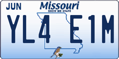 MO license plate YL4E1M