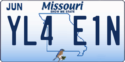 MO license plate YL4E1N