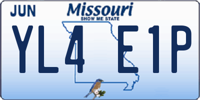 MO license plate YL4E1P
