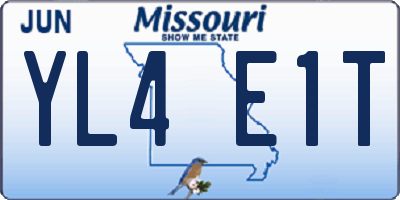 MO license plate YL4E1T