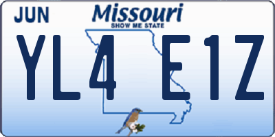 MO license plate YL4E1Z