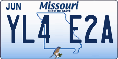 MO license plate YL4E2A