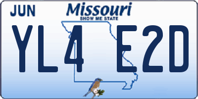 MO license plate YL4E2D