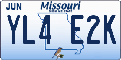 MO license plate YL4E2K
