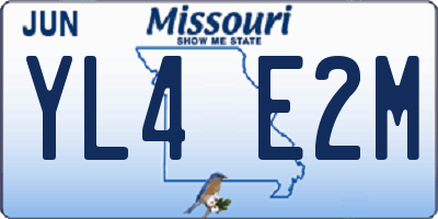 MO license plate YL4E2M