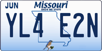 MO license plate YL4E2N