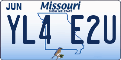 MO license plate YL4E2U