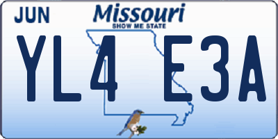 MO license plate YL4E3A
