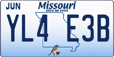 MO license plate YL4E3B