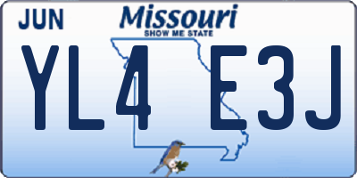 MO license plate YL4E3J