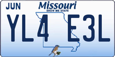 MO license plate YL4E3L