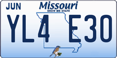 MO license plate YL4E3O
