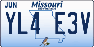 MO license plate YL4E3V