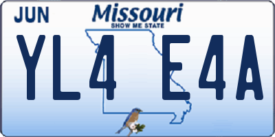 MO license plate YL4E4A