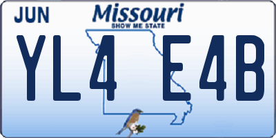 MO license plate YL4E4B