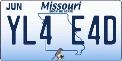 MO license plate YL4E4D