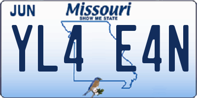 MO license plate YL4E4N