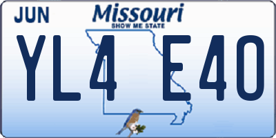 MO license plate YL4E4O