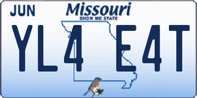MO license plate YL4E4T