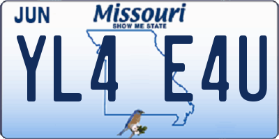 MO license plate YL4E4U