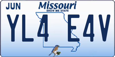 MO license plate YL4E4V