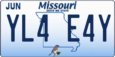 MO license plate YL4E4Y
