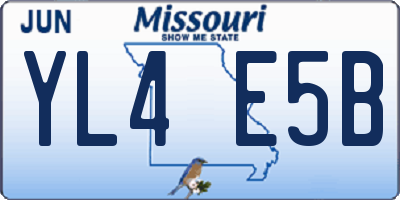 MO license plate YL4E5B