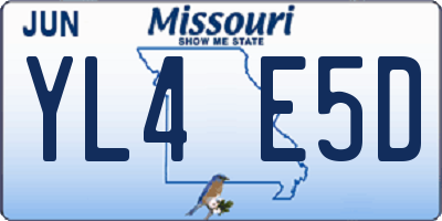MO license plate YL4E5D