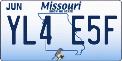 MO license plate YL4E5F