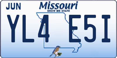 MO license plate YL4E5I