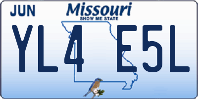 MO license plate YL4E5L