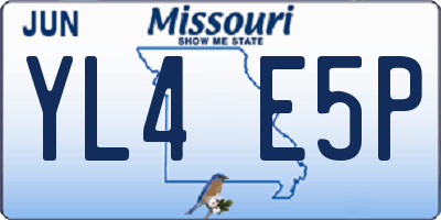 MO license plate YL4E5P