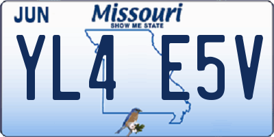 MO license plate YL4E5V