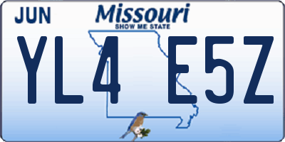 MO license plate YL4E5Z
