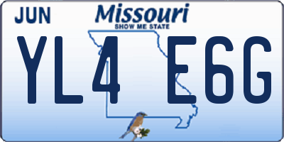 MO license plate YL4E6G