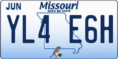 MO license plate YL4E6H