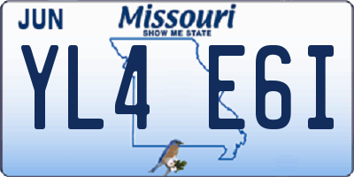 MO license plate YL4E6I