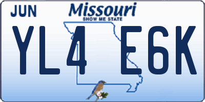 MO license plate YL4E6K