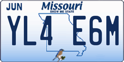 MO license plate YL4E6M