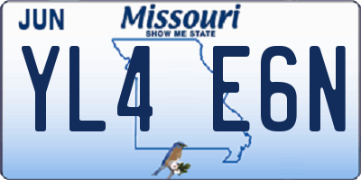 MO license plate YL4E6N